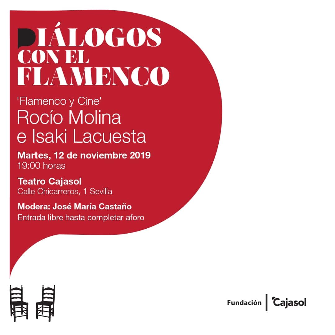 Anuncio del ciclo Diálogos con el Flamenco' con Rocío Molina e Isaki Lacuesta en Sevilla