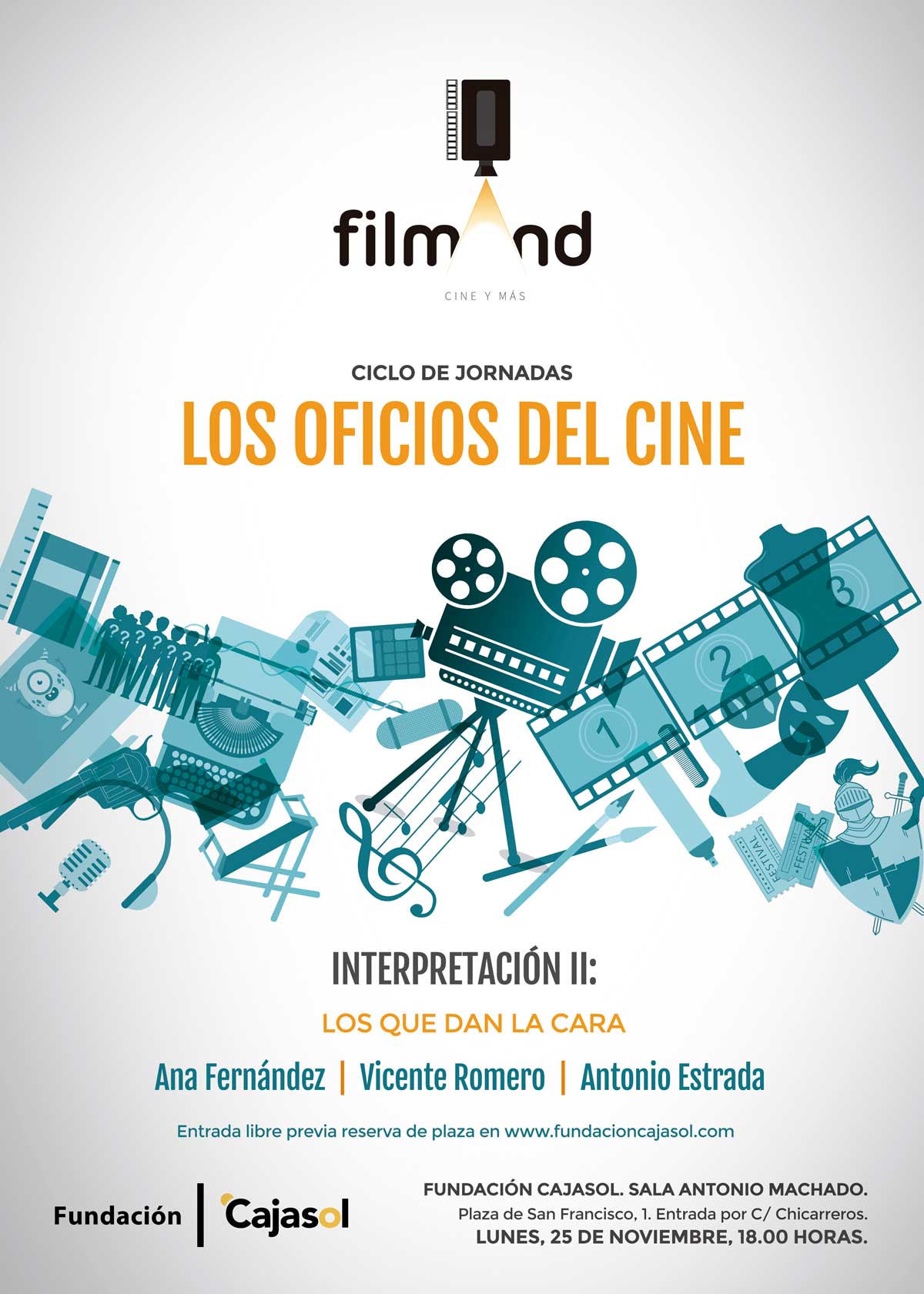 Cartel del ciclo Los Oficios del Cine dedicado a Interpretación II