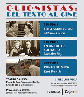 Cartel del ciclo de cine dedicado a 'Guionistas: del texto al cine' en la Fundación Cajasol