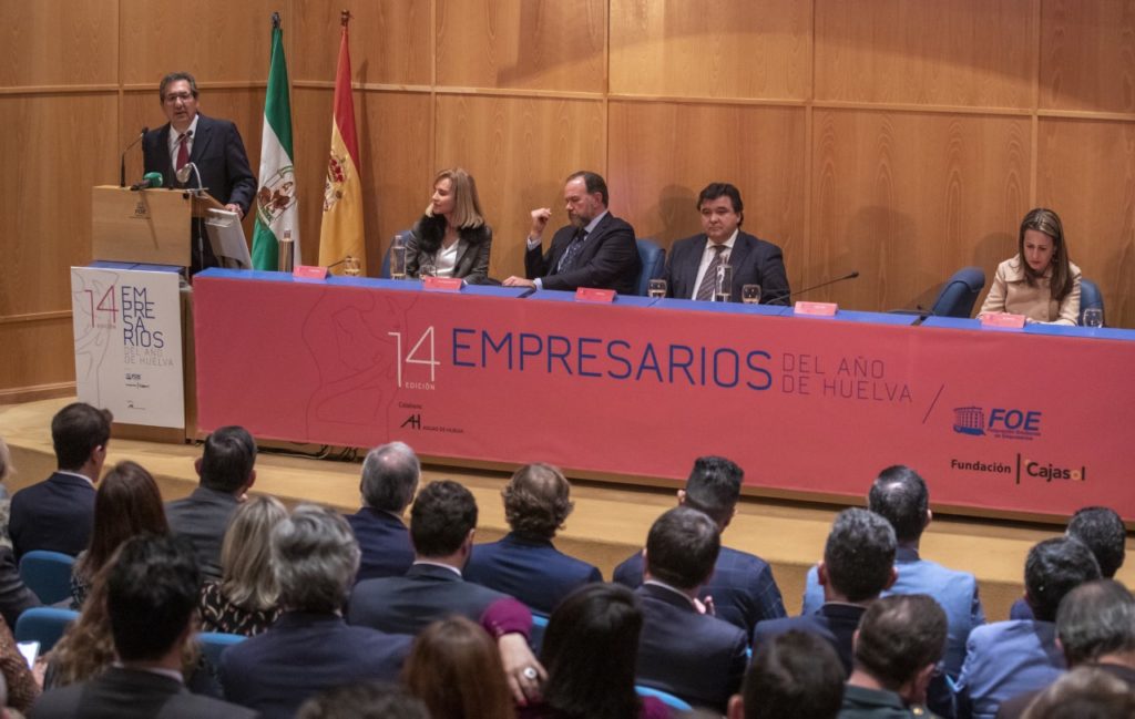 Antonio Pulido, durante su discurso en los XIV Premios Empresarios del Año en Huelva