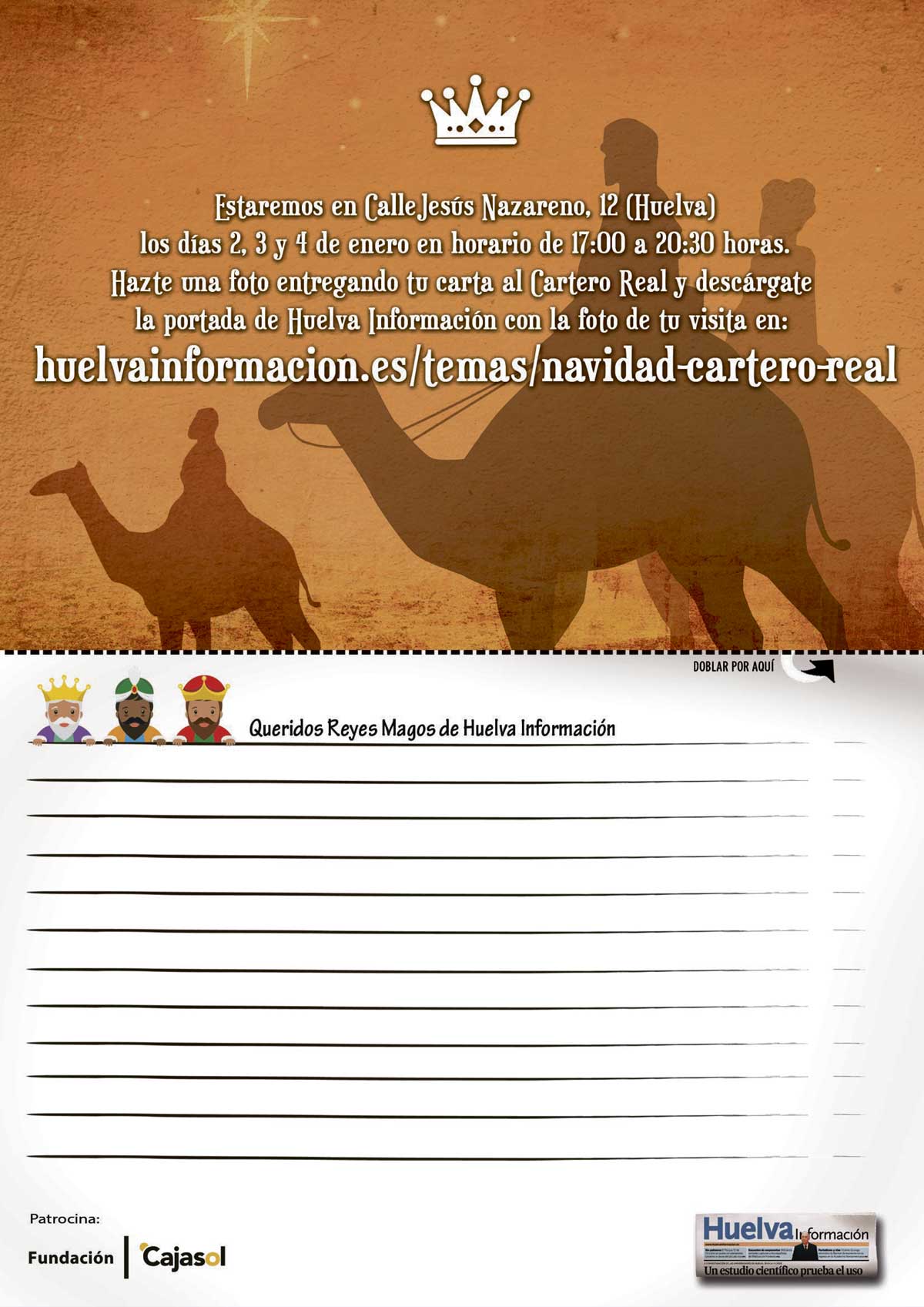 Carta para los Reyes Magos 2019 en Huelva