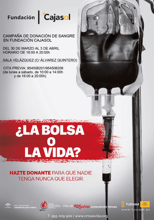 La Fundación Cajasol pone en marcha una campaña de donación de sangre con la colaboración del Centro de Transfusión, Tejidos y Células de Sevilla