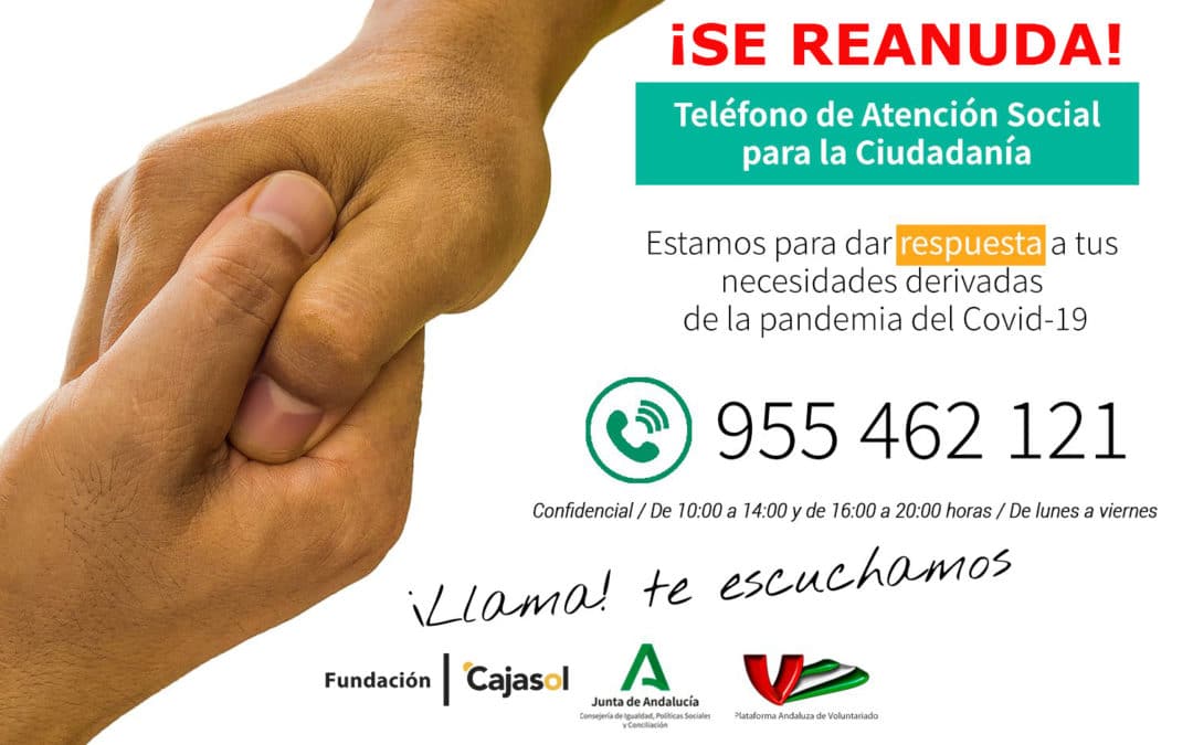 Reanudación del servicio de atención y orientación telefónica en materia social