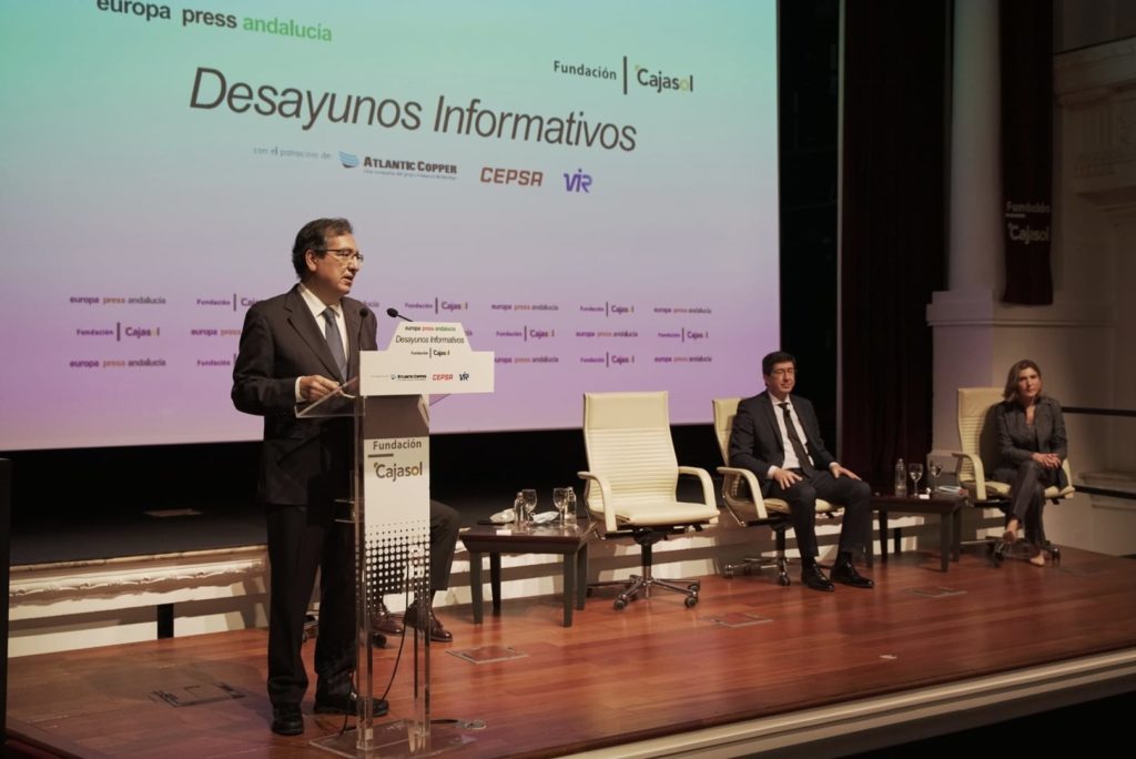 Antonio Pulido, durante su intervención en el Desayuno Informativo de Europa Press con Juan Marín