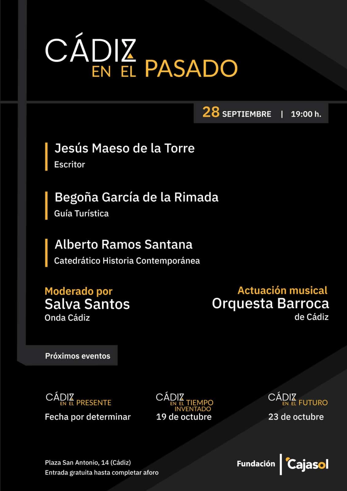 Cartel del ciclo 'Cádiz en el Tiempo', centrado en 'Cádiz en el pasado'