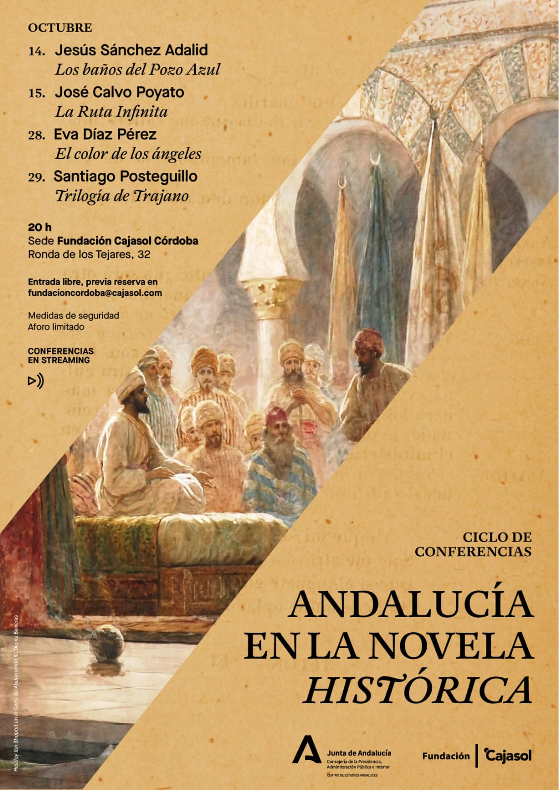 trabajo Abigarrado Caliza Ciclo de conferencias 'Andalucía en la novela histórica' en Córdoba:  Santiago Posteguillo con 'Trilogía de Trajano' | Fundación Cajasol