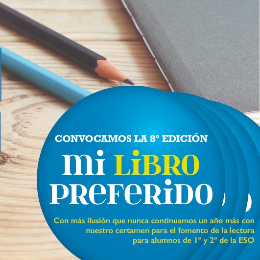 Cartel del VIII Certamen Mi libro preferido de la Fundación Cajasol y la Fundación José Manuel Lara