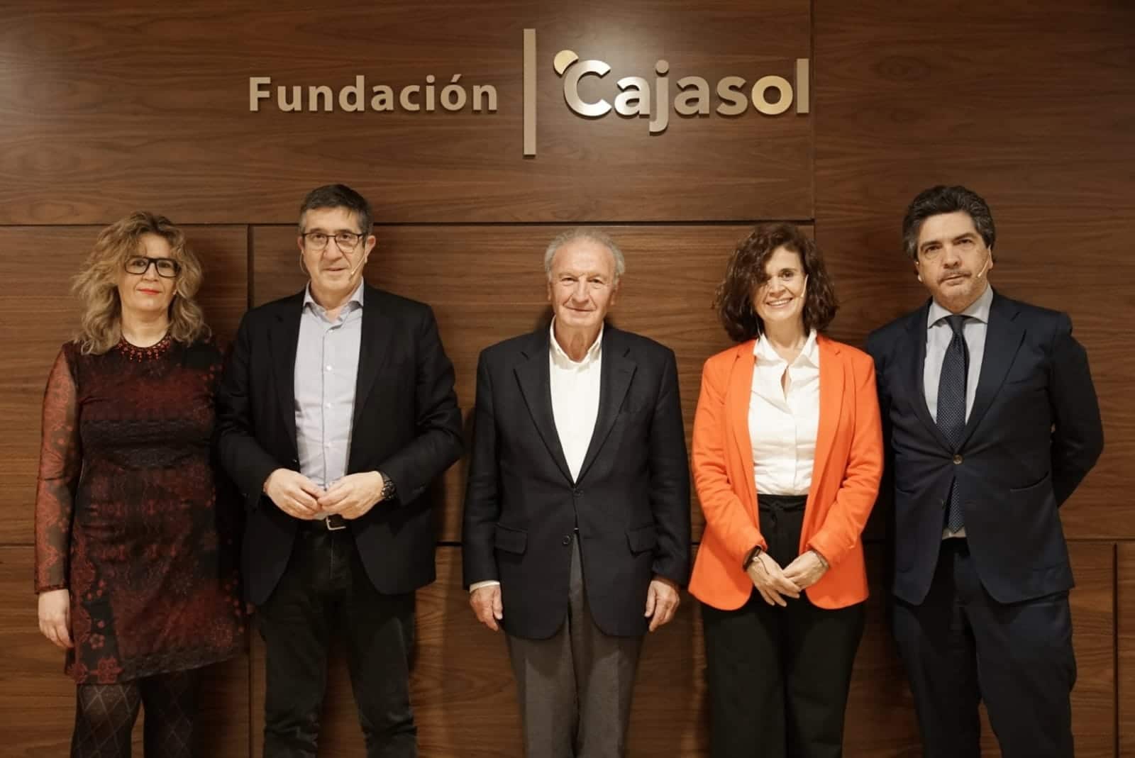 Patxi López, Mario Garcés y Esperanza Gómez en Fundación Cajasol