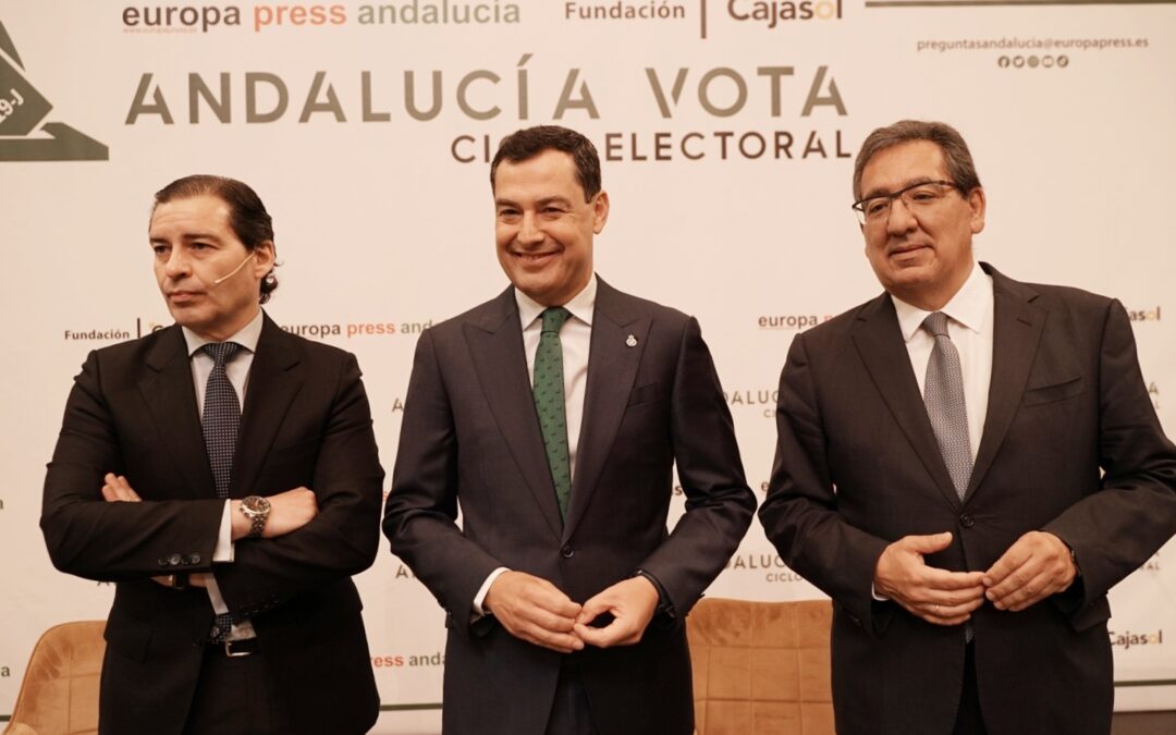 Juanma Moreno protagoniza el Ciclo Electoral de Europa Press Andalucía en Fundación Cajasol