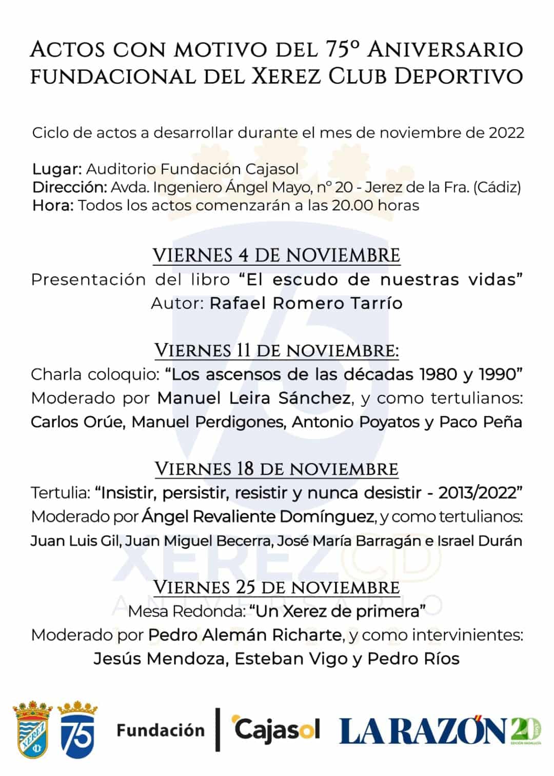 Xerez Club Deportivo: 75º aniversario en el Teatro Cajasol