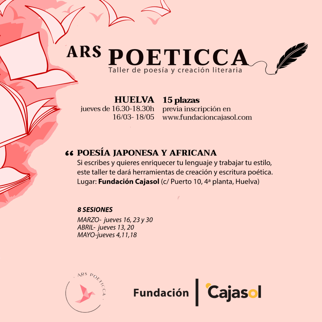 Descubre los talleres 'Ars Poeticca' de creación literaria que imparte la escritora Claudia Capel en las sedes de la Fundación Cajasol. Entrada libre previa inscripción.