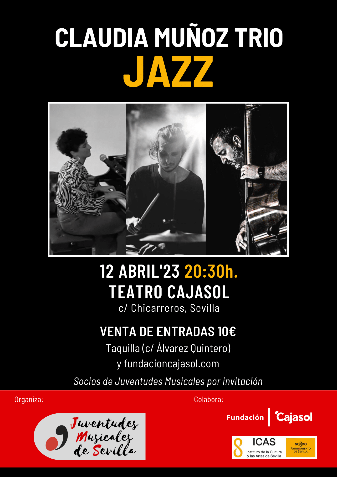 JUVENTUDES MUSICALES: CLAUDIA MUÑOZ TRÍO, JAZZ | Fundación Cajasol