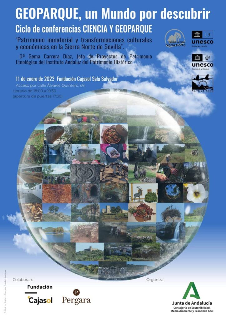 Nueva jornada del Ciclo “Ciencia y Geoparque’ en Fundación Cajasol, acerca del patrimonio inmaterial en la Sierra Norte de Sevilla