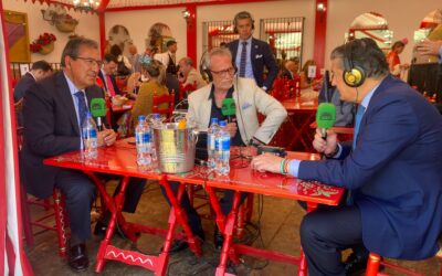 Andalucía en la Onda, desde la Caseta de la Fundación Cajasol, con Antonio Sanz y Antonio Pulido