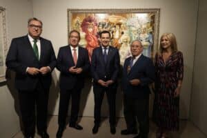 Antonio Pulido inaugura con Juanma Moreno la exposición de Juan Valdés en Fundación Cajasol Sevilla