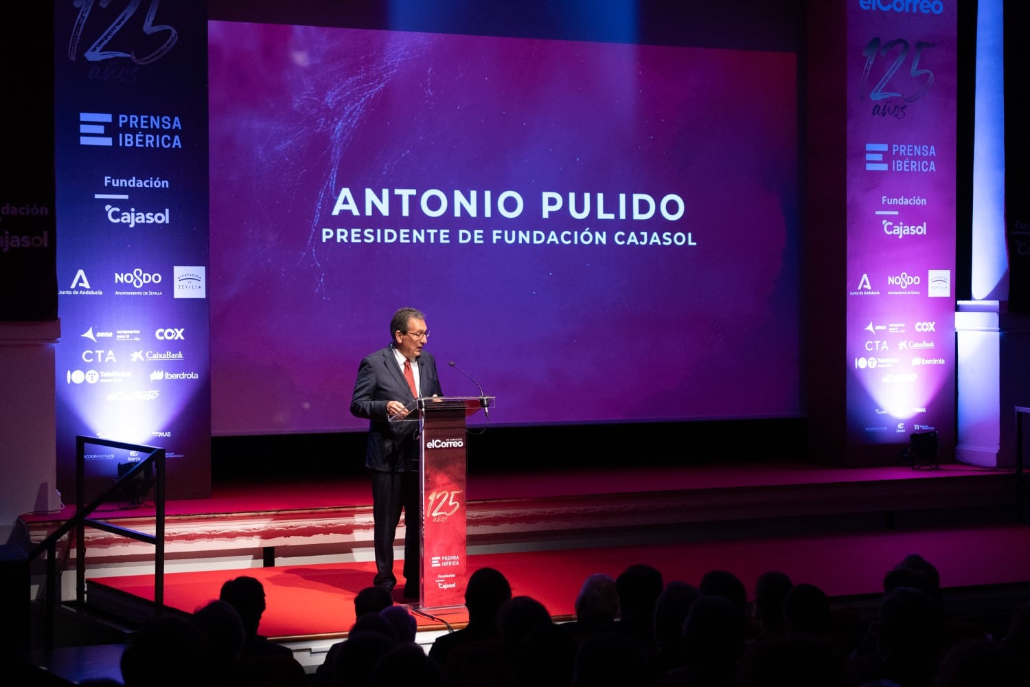 Antonio Pulido en el 125 aniversario de El Correo de Andalucía