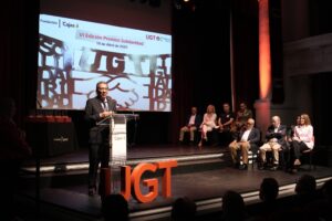 Antonio Pulido en los VI edición de los Premios Solidaridad de UGT Sevilla