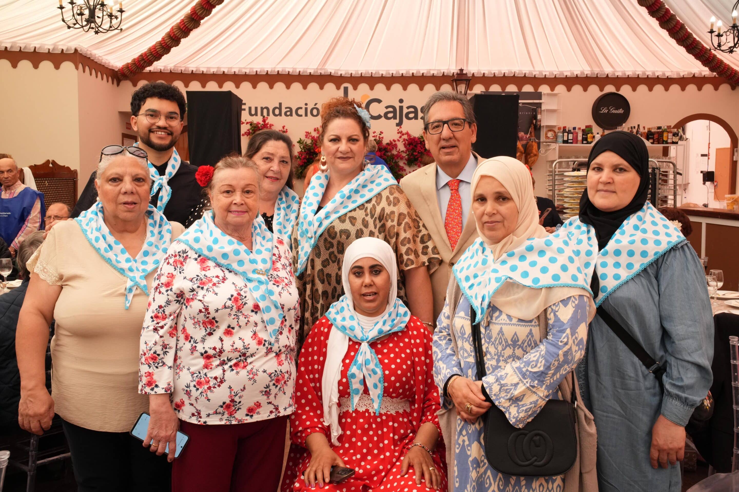 Antonio Pulido en el almuerzo solidario de la Fundación Cajasol en la Feria de Sevilla