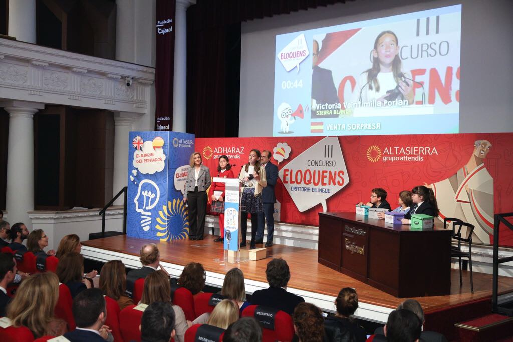 Fase final del III concurso de oratoria bilingüe 'Eloquens' en la Fundación Cajasol