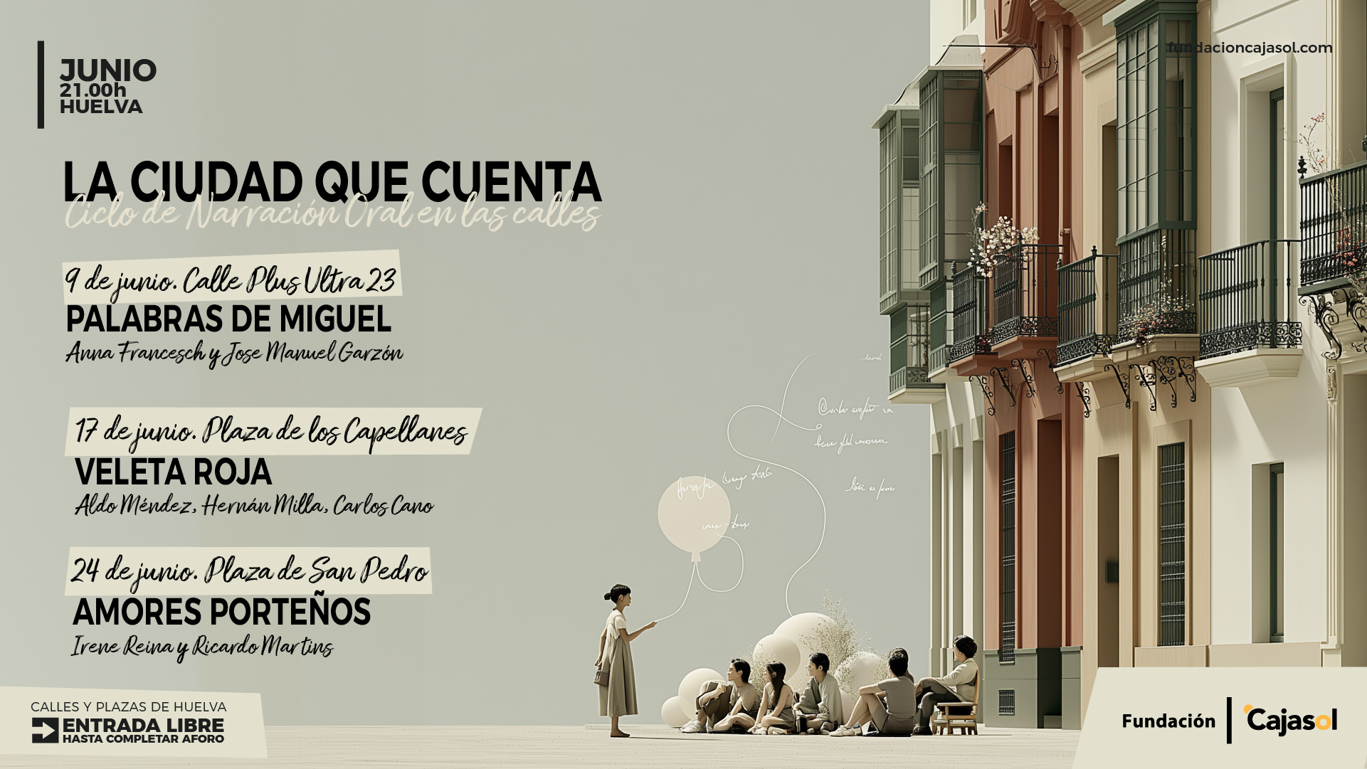 Narración oral en Huelva: 'La ciudad que cuenta' en junio