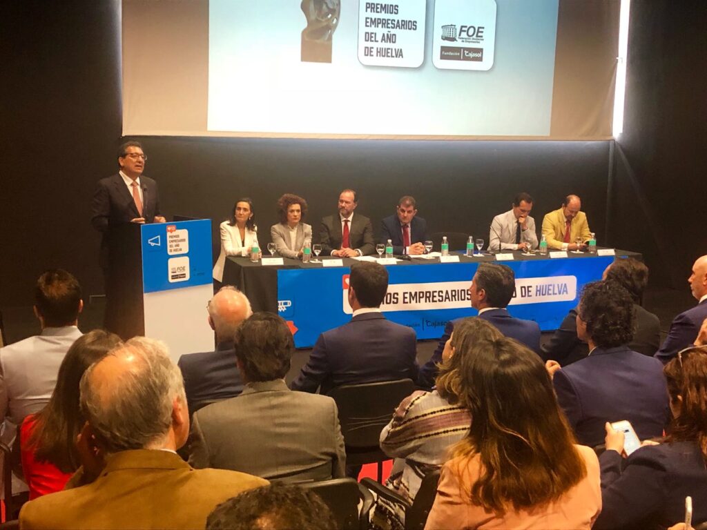 Antonio Pulido, durante su intervención en el acto de entrega de los XIII Premios FOE en Huelva