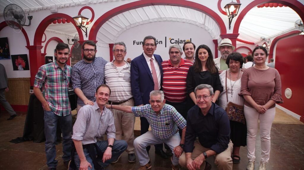 Antonio Pulido, presidente de la Fundación Cajasol, en el almuerzo con entidades sociales en la Feria de Abril 2019