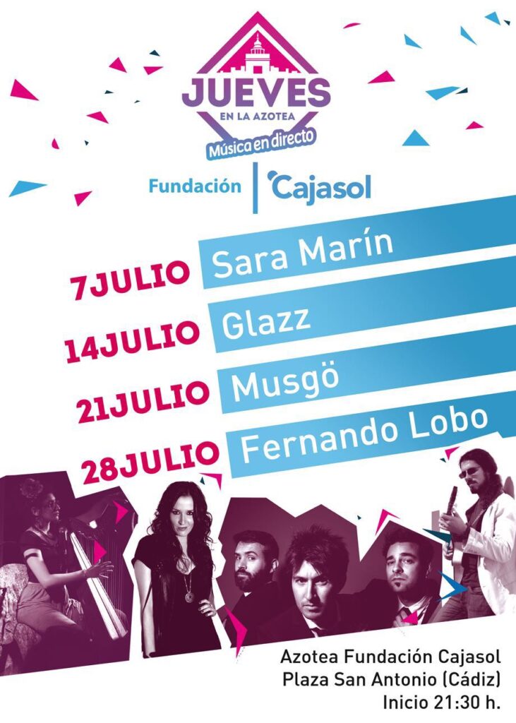Cartel del ciclo de conciertos 'Los Jueves en la Azotea' de la Fundación Cajasol en Cádiz
