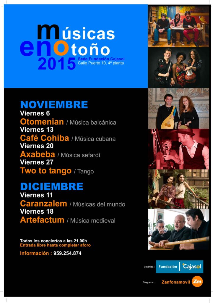 Cartel de 'Músicas de Otoño' en la Fundación Cajasol (Huelva)