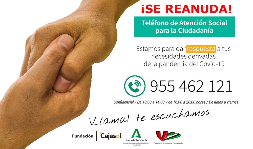 955 462 121: servicio telefónico para canalizar las demandas sociales de la ciudadanía ante el coronavirus