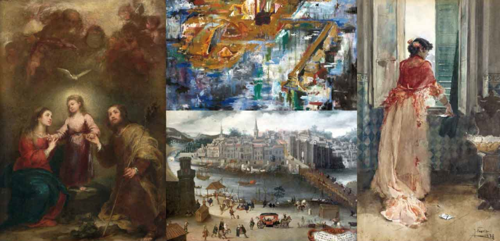 Algunas de las obras que forman parte de la colección de arte de la Fundación Cajasol