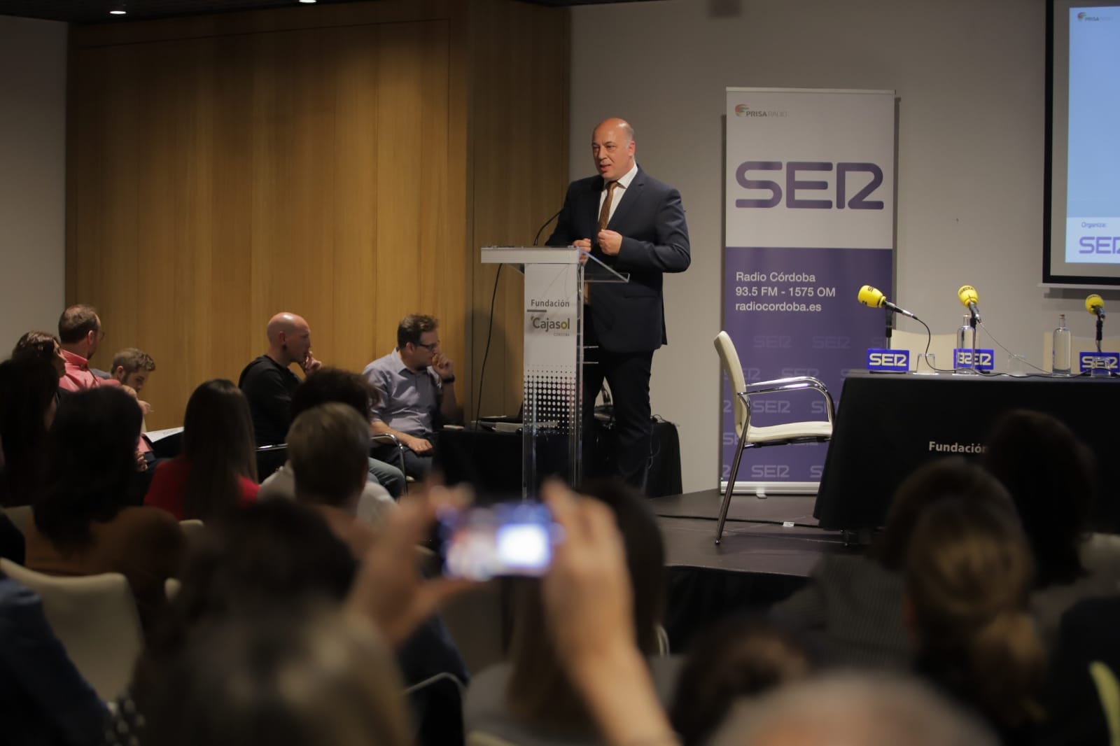 Antonio Ruiz, durante su intervención en los Encuentros de Radio Córdoba