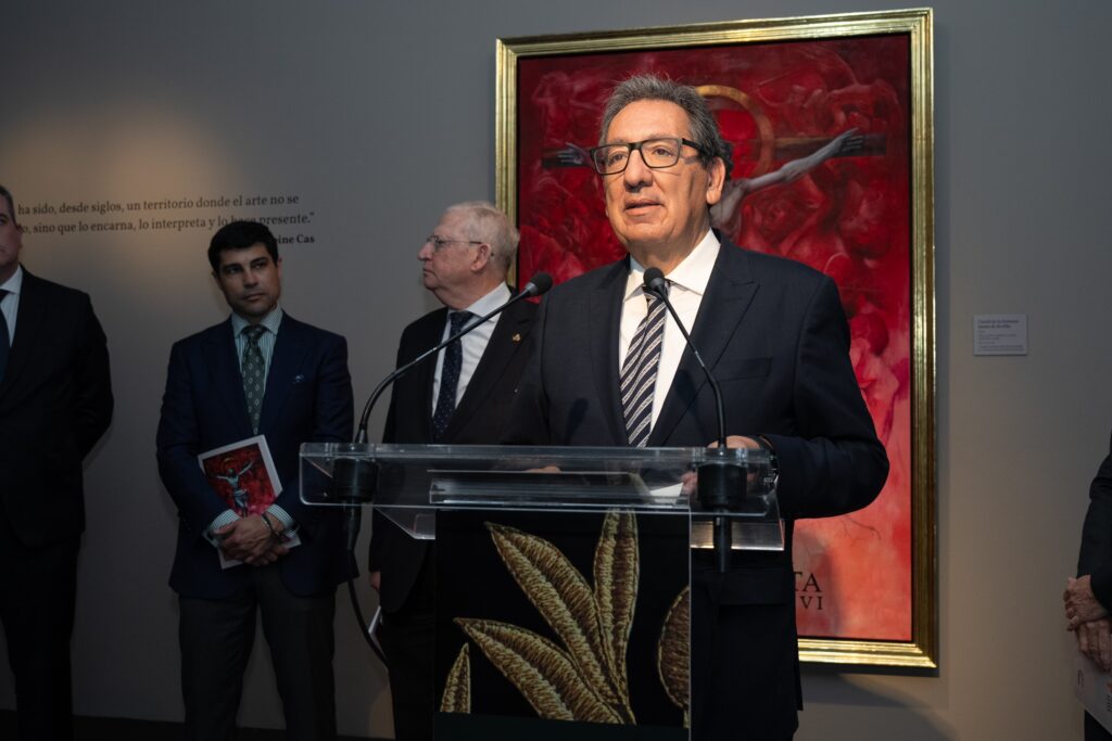 Antoine Cas expone en la Fundación Cajasol su cartel de la Semana Santa de Sevilla2026