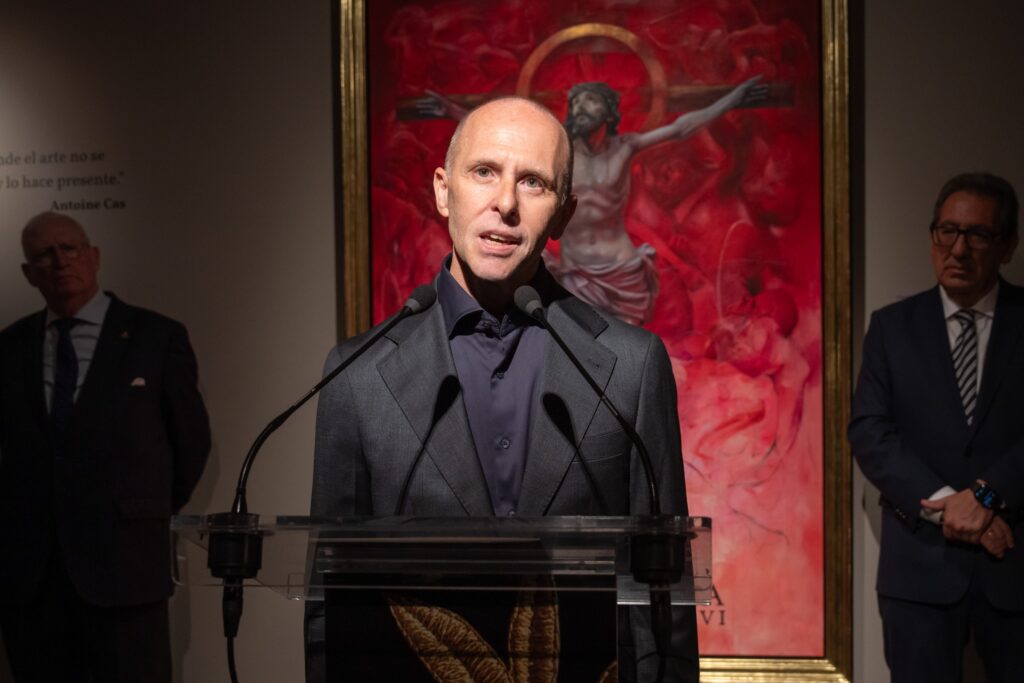 Antoine Cas expone en la Fundación Cajasol su cartel de la Semana Santa de Sevilla2026