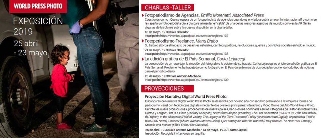 Información sobre talleres en la exposición World Press Photo 2019 en Sevilla
